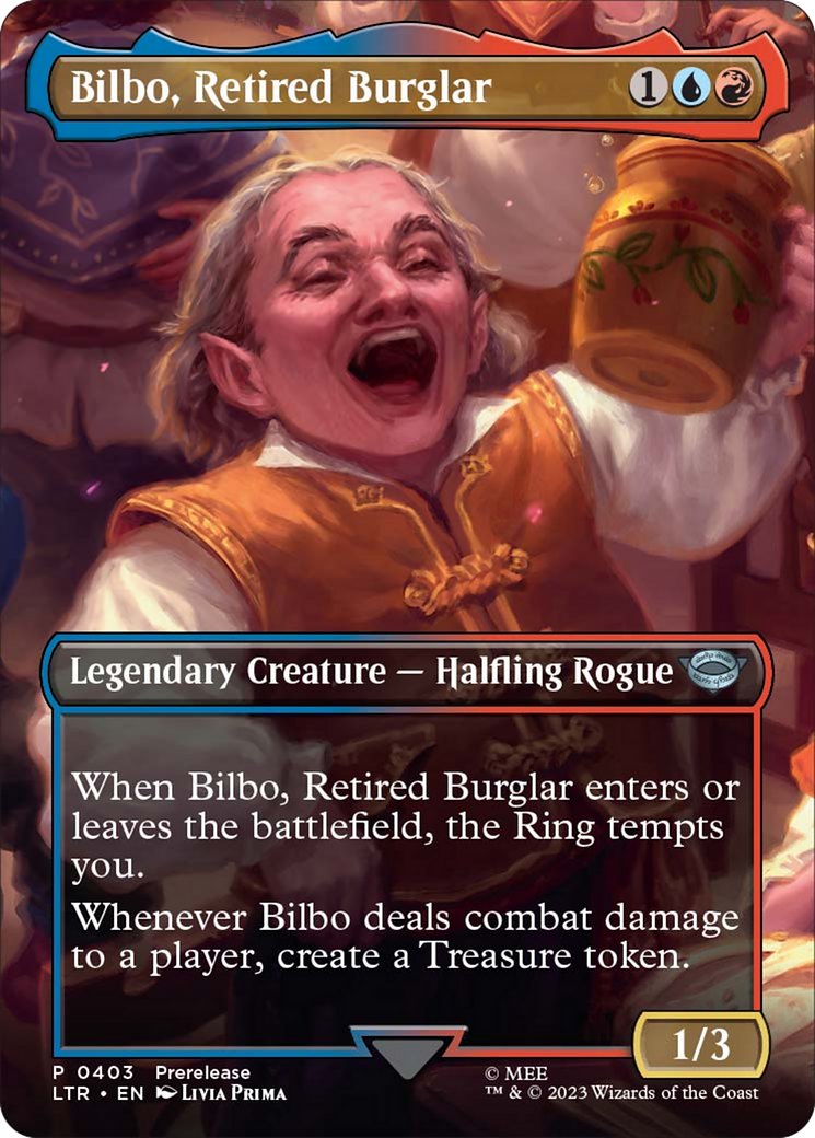 Bilbo, Retired Burglar (Borderless Alternate Art) [The Lord of the Rings: Tales of Middle-Earth] | Enigma On Main