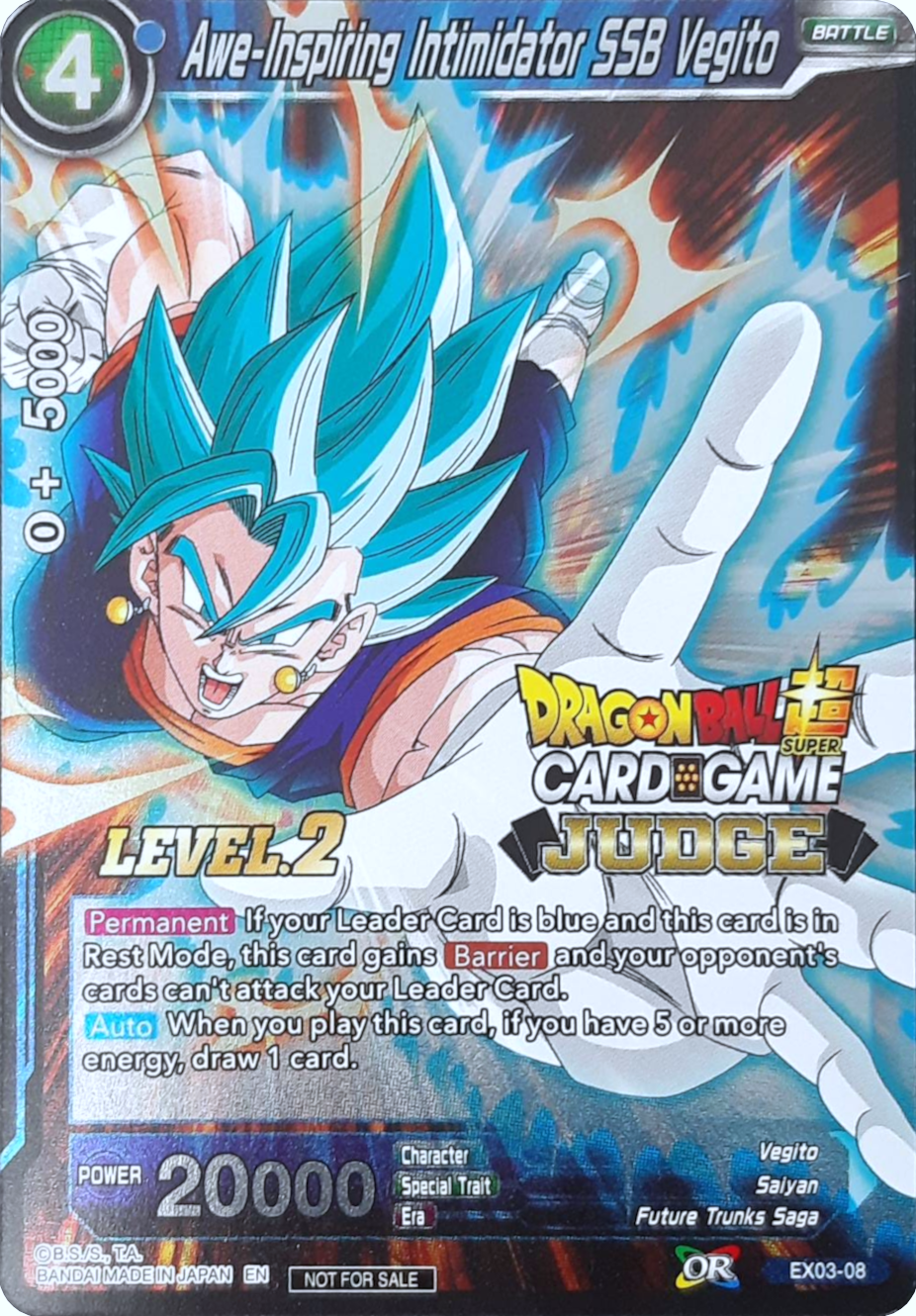 Awe-Inspiring Intimidator SSB Vegito (Level 2) (EX03-08) [Judge Promotion Cards] | Enigma On Main