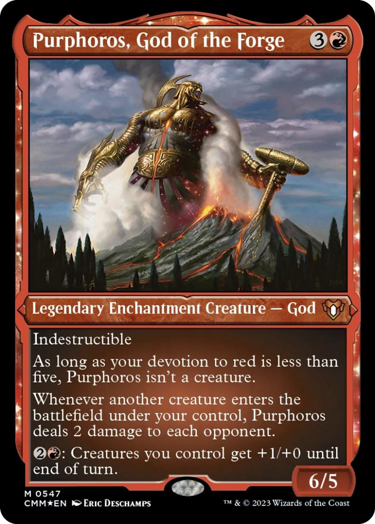 Purphoros, God of the Forge (Foil Etched) [Commander Masters] | Enigma On Main