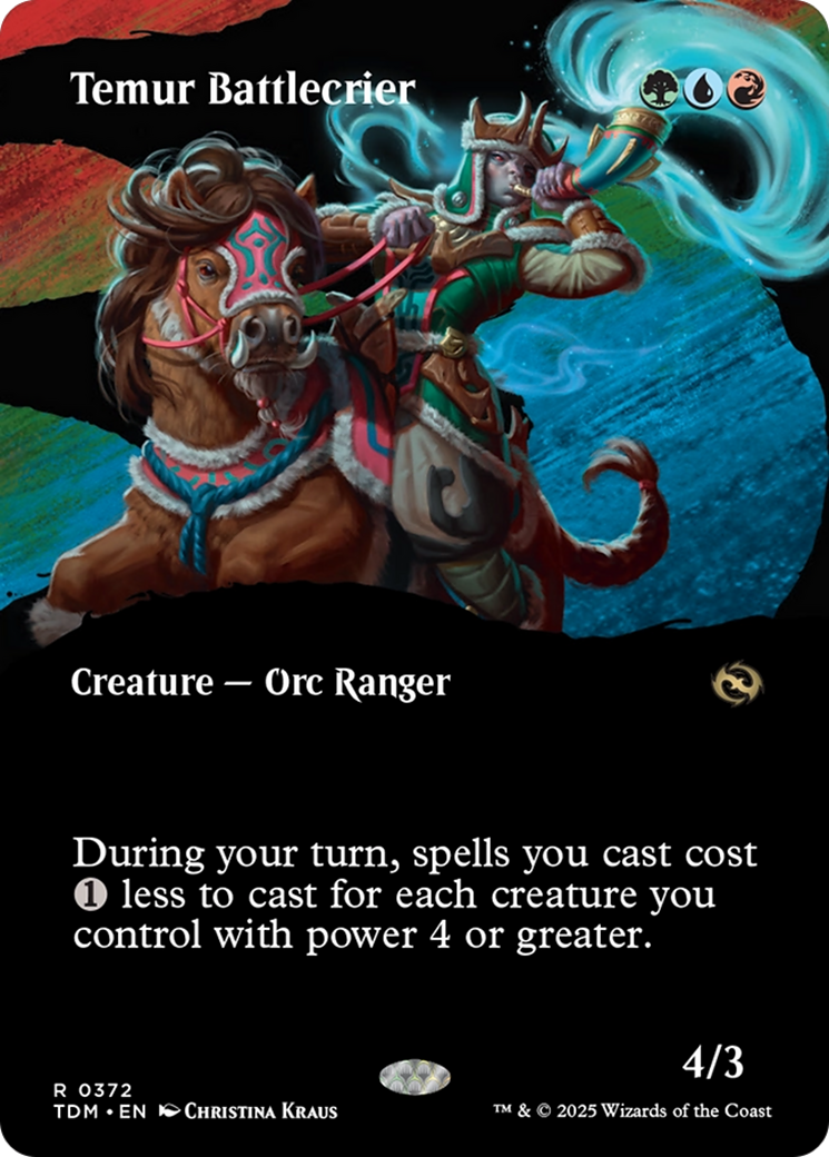 Temur Battlecrier (Borderless) [Tarkir: Dragonstorm] | Enigma On Main