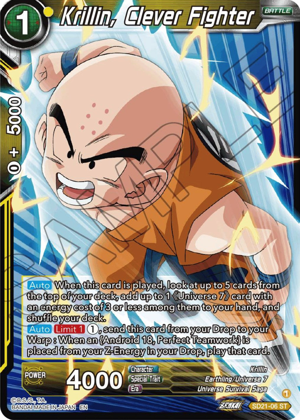 Krillin, Clever Fighter (Starter Deck Exclusive) (SD21-06) [Power Absorbed] | Enigma On Main