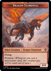 Dragon Elemental // Treasure Double-Sided Token [Outlaws of Thunder Junction Commander Tokens] | Enigma On Main