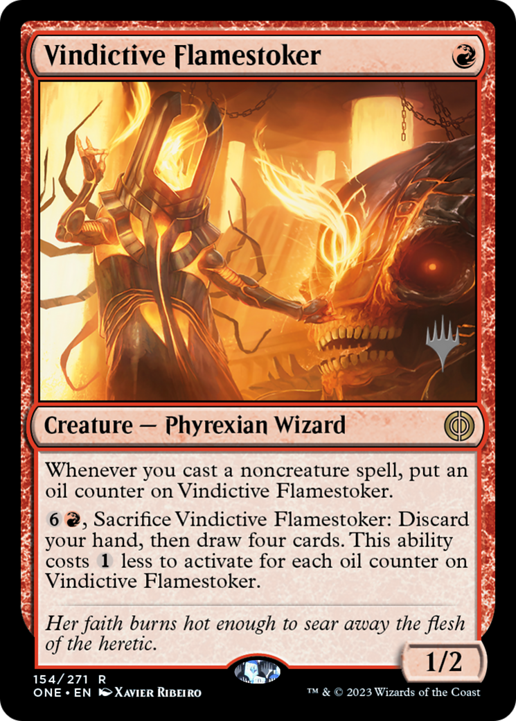 Vindictive Flamestoker (Promo Pack) [Phyrexia: All Will Be One Promos] | Enigma On Main