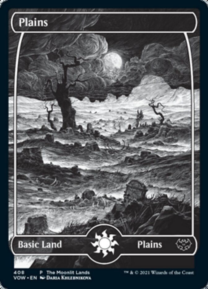 Plains (The Moonlit Lands) (Foil Etched) [Innistrad: Crimson Vow Promos] | Enigma On Main