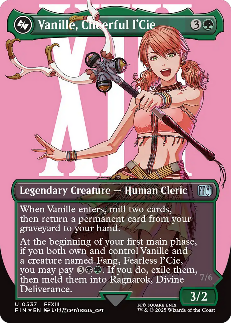 Vanille, Cheerful l'Cie // Ragnarok, Divine Deliverance (Borderless) (Surge Foil) [FINAL FANTASY] | Enigma On Main
