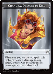 Human (0014) // Emblem - Chandra, Dressed to Kill Double-Sided Token [Innistrad Remastered Tokens] | Enigma On Main