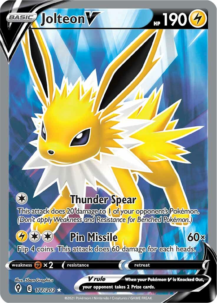 Jolteon V (177/203) [Sword & Shield: Evolving Skies] | Enigma On Main