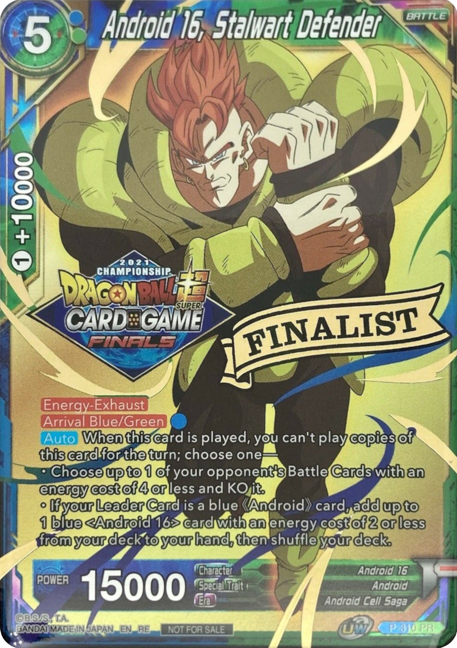 Android 16, Stalwart Defender (2021 Tournament Pack Vault Set - Finalist Gold Stamped) (P-310) [Tournament Promotion Cards] | Enigma On Main