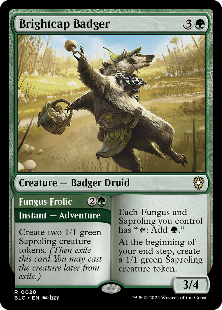 Brightcap Badger // Fungus Frolic [Bloomburrow Commander] | Enigma On Main