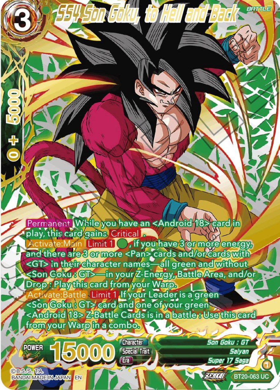 SS4 Son Goku, to Hell and Back (Gold-Stamped) (BT20-063) [Power Absorbed] | Enigma On Main