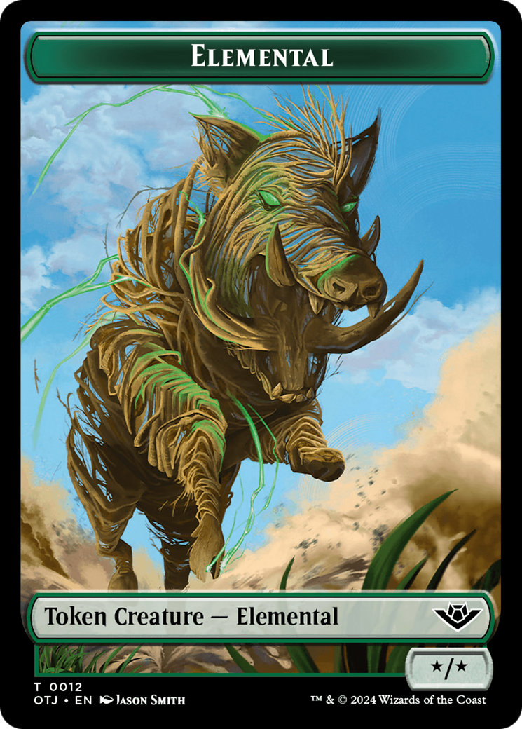 Mercenary // Elemental Double-Sided Token [Outlaws of Thunder Junction Tokens] | Enigma On Main