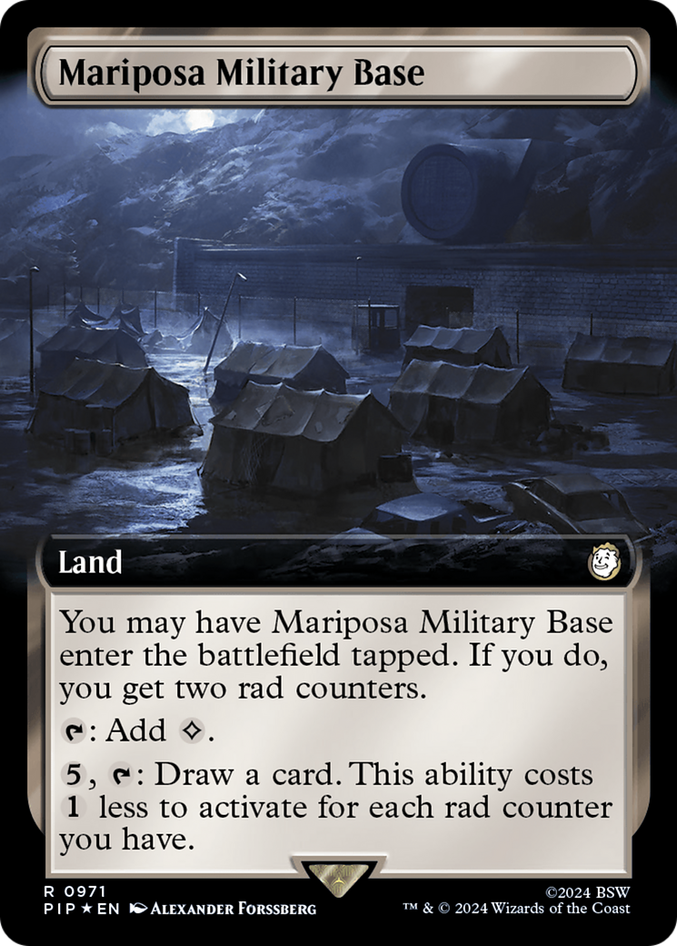 Mariposa Military Base (Extended Art) (Surge Foil) [Fallout] | Enigma On Main