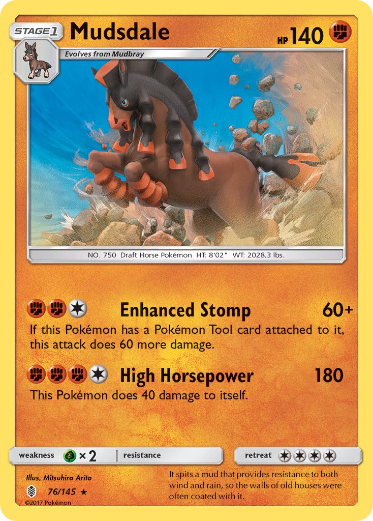 Mudsdale (76/145) (Prerelease Kit Exclusive) (Theme Deck Exclusive) [Sun & Moon: Guardians Rising] | Enigma On Main