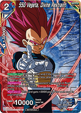 SSG Vegeta, Divine Restraint (Unison Warrior Series Boost Tournament Pack Vol. 7 - Winner) (P-376) [Tournament Promotion Cards] | Enigma On Main