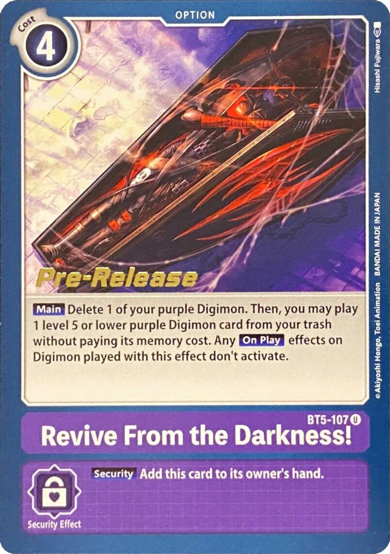 Revive From the Darkness! [BT5-107] [Battle of Omni Pre-Release Promos] | Enigma On Main