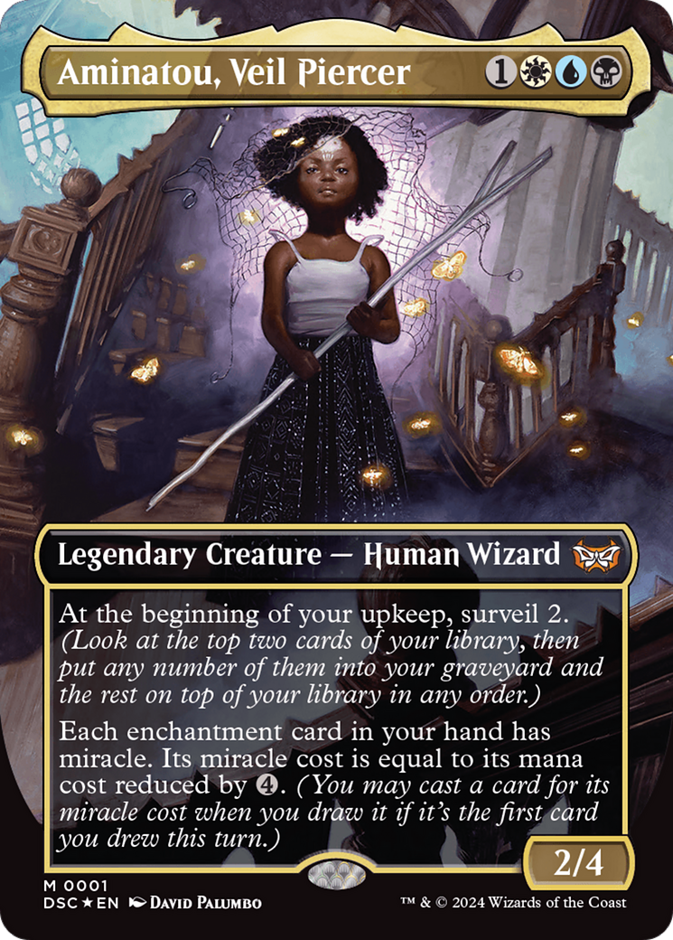 Aminatou, Veil Piercer (Borderless) [Duskmourn: House of Horror Commander] | Enigma On Main