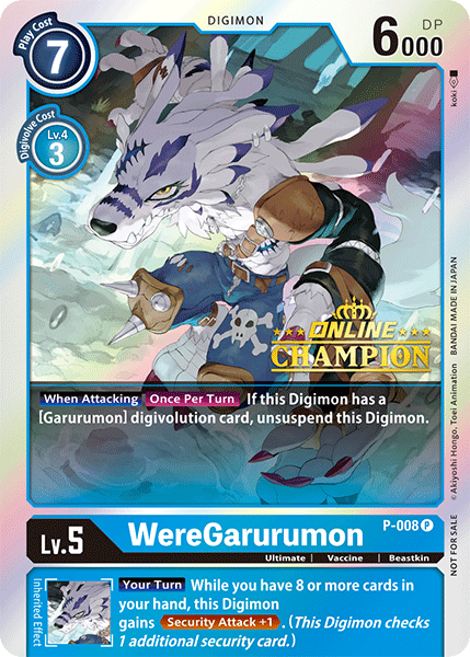 WereGarurumon [P-008] (Online Regional - Champion) [Promotional Cards] | Enigma On Main