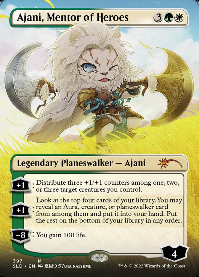 Ajani, Mentor of Heroes (Borderless) [Secret Lair Drop Series] | Enigma On Main