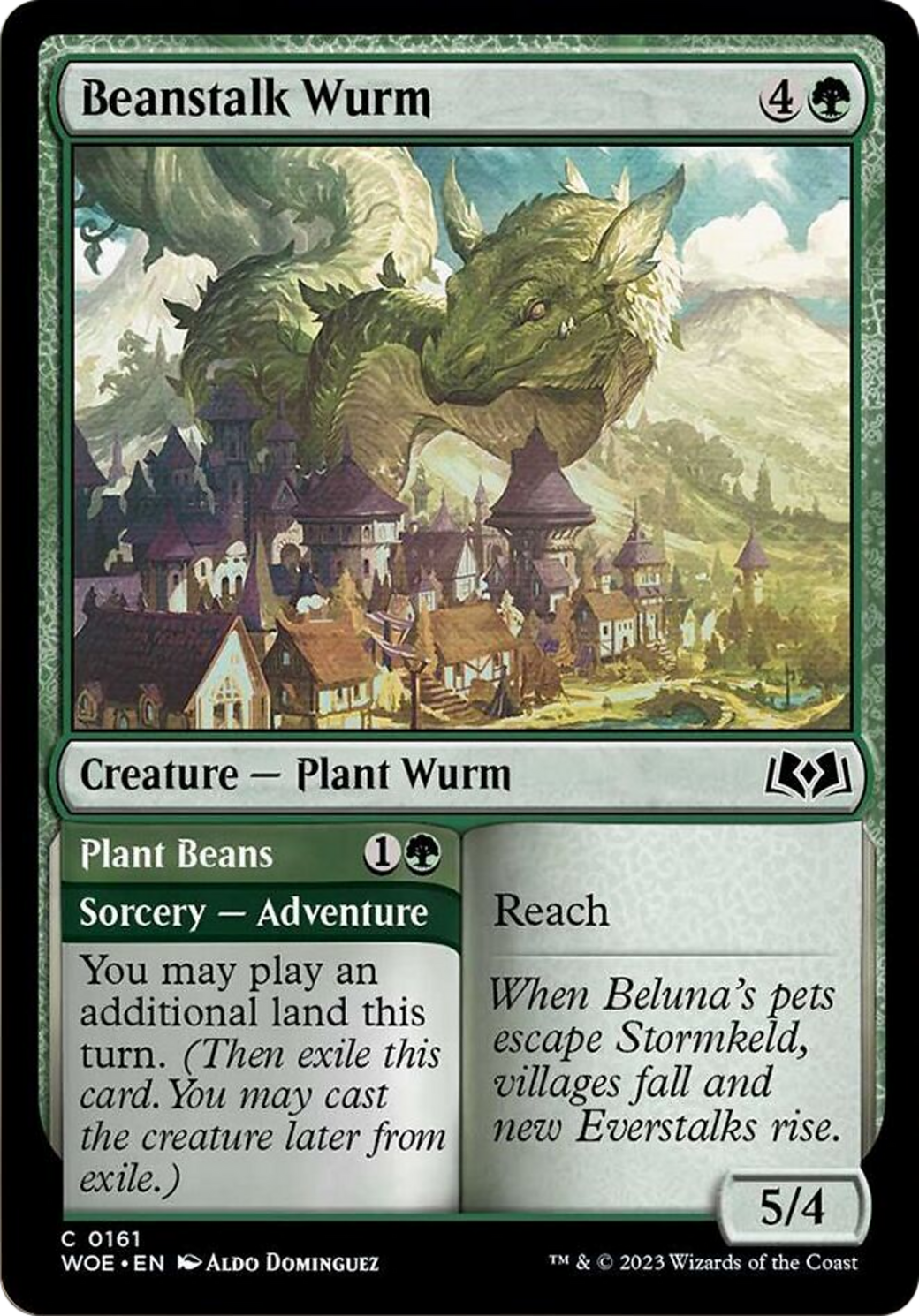 Beanstalk Wurm // Plant Beans [Wilds of Eldraine] | Enigma On Main