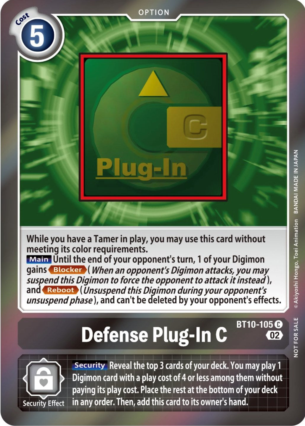 Defense Plug-In C [BT10-105] (Event Pack 4) [Xros Encounter Promos] | Enigma On Main