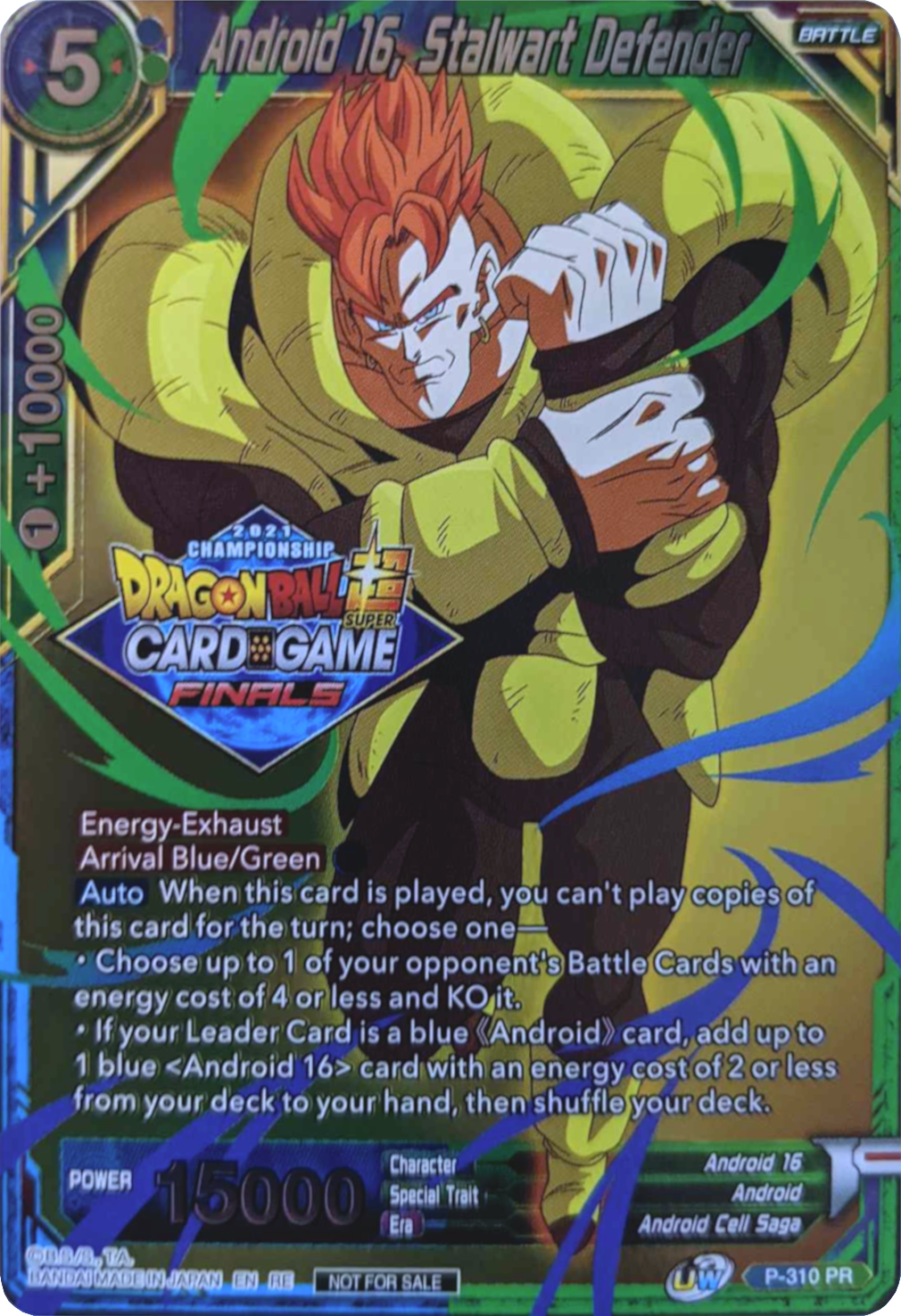 Android 16, Stalwart Defender (2021 Tournament Pack Vault Set) (P-310) [Tournament Promotion Cards] | Enigma On Main