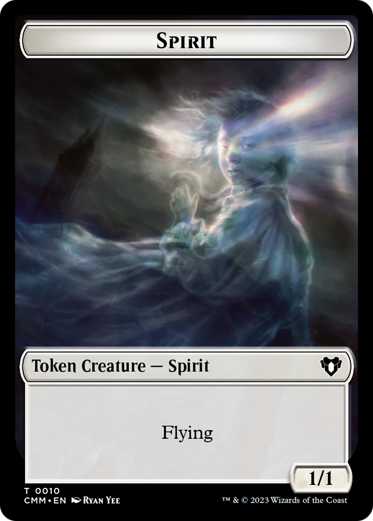 Spirit (0010) // Construct (0041) Double-Sided Token [Commander Masters Tokens] | Enigma On Main