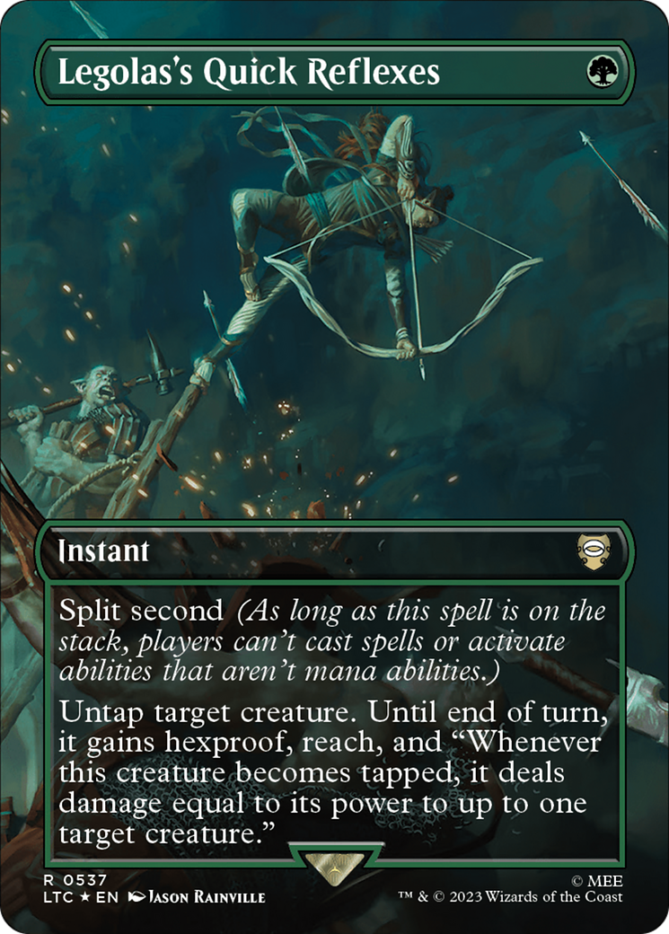 Legolas's Quick Reflexes (Borderless) (Surge Foil) [The Lord of the Rings: Tales of Middle-Earth Commander] | Enigma On Main