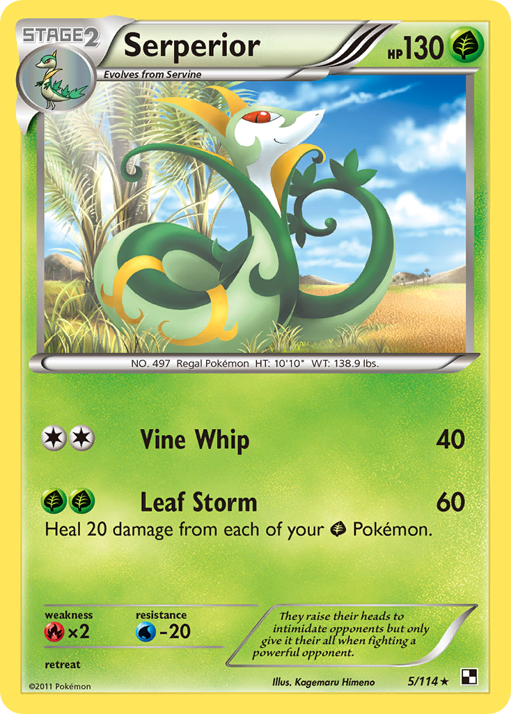 Serperior (5/114) (Green Tornado) (Theme Deck Exclusive) [Black & White: Base Set] | Enigma On Main
