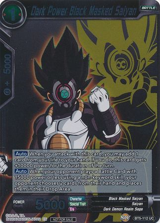 Dark Power Black Masked Saiyan (Event Pack 3 - 2019) (BT5-112_PR) [Promotion Cards] | Enigma On Main