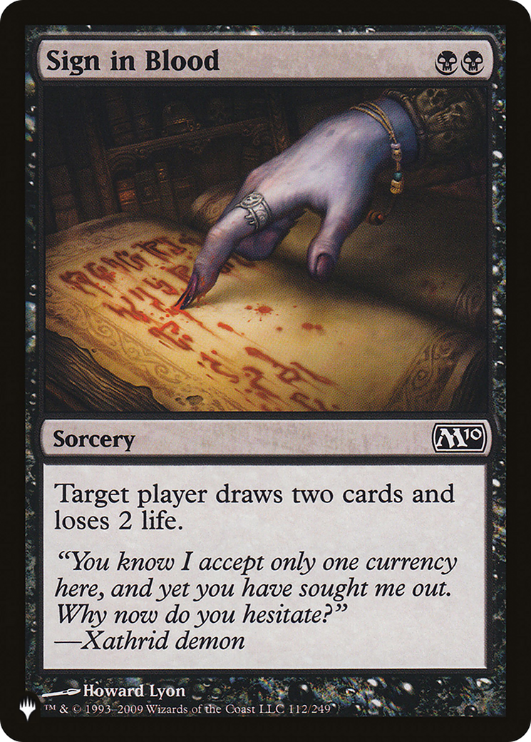 Sign in Blood (M10) [The List Reprints] | Enigma On Main