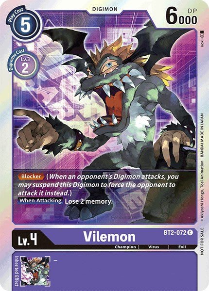 Vilemon [BT2-072] (Event Pack 1) [Release Special Booster Promos] | Enigma On Main