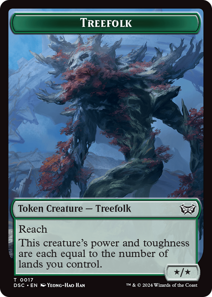 Treefolk // Spider Double-Sided Token [Duskmourn: House of Horror Commander Tokens] | Enigma On Main