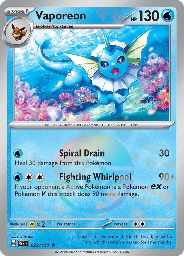 Vaporeon (022/131) (Poke Ball Pattern) [Scarlet & Violet: Prismatic Evolutions] | Enigma On Main