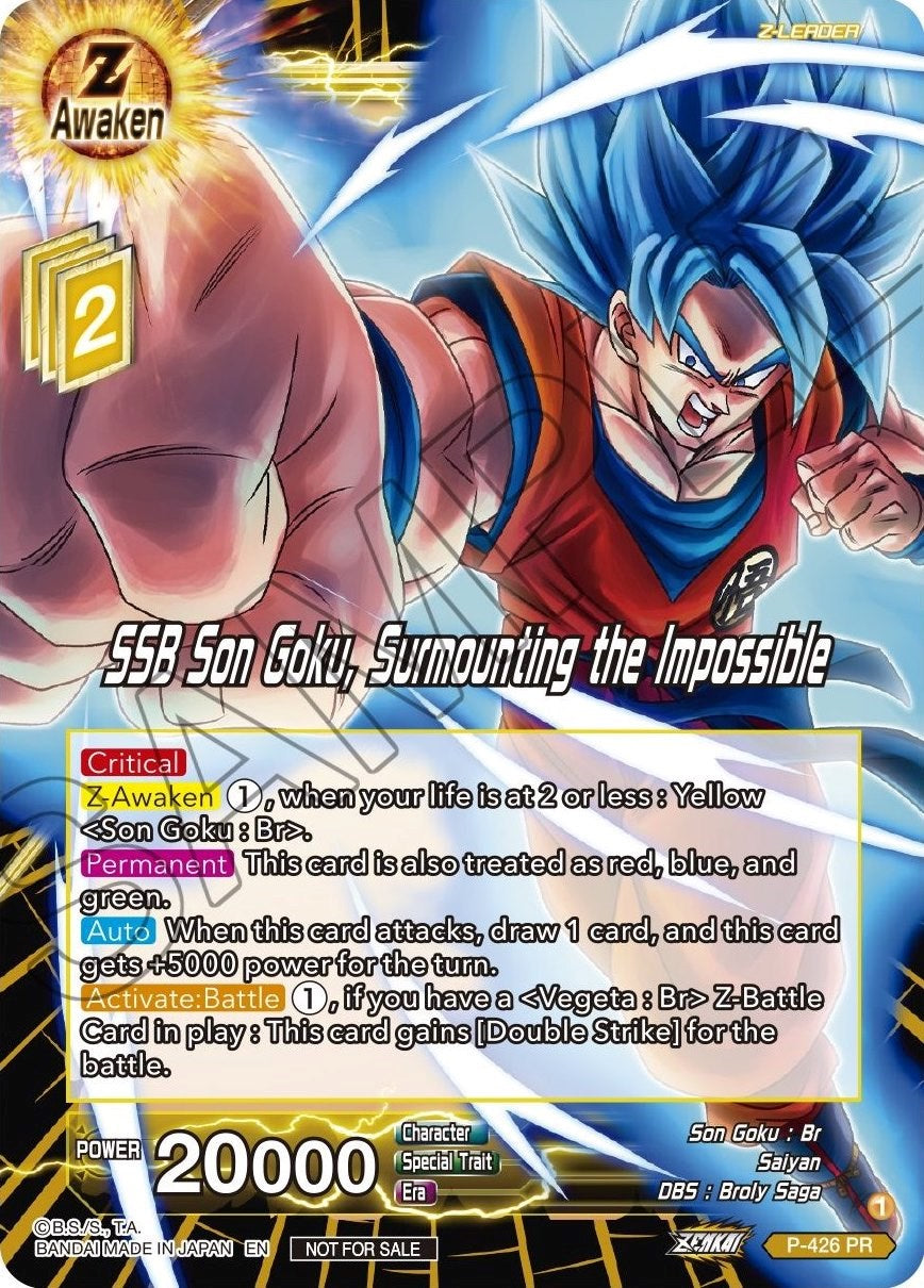 SSB Son Goku, Surmounting the Impossible (P-426) [Promotion Cards] | Enigma On Main