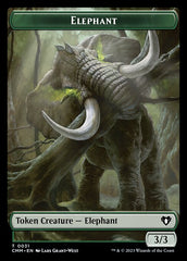 Clue // Elephant Double-Sided Token [Commander Masters Tokens] | Enigma On Main