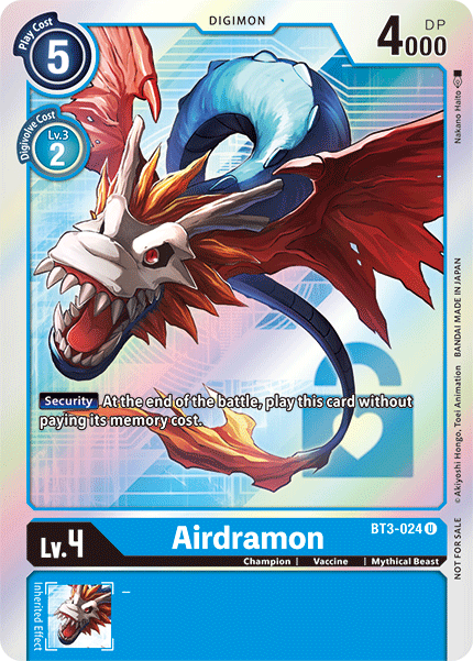 Airdramon [BT3-024] (Buy-A-Box Promo) [Release Special Booster Ver.1.5 Promos] | Enigma On Main