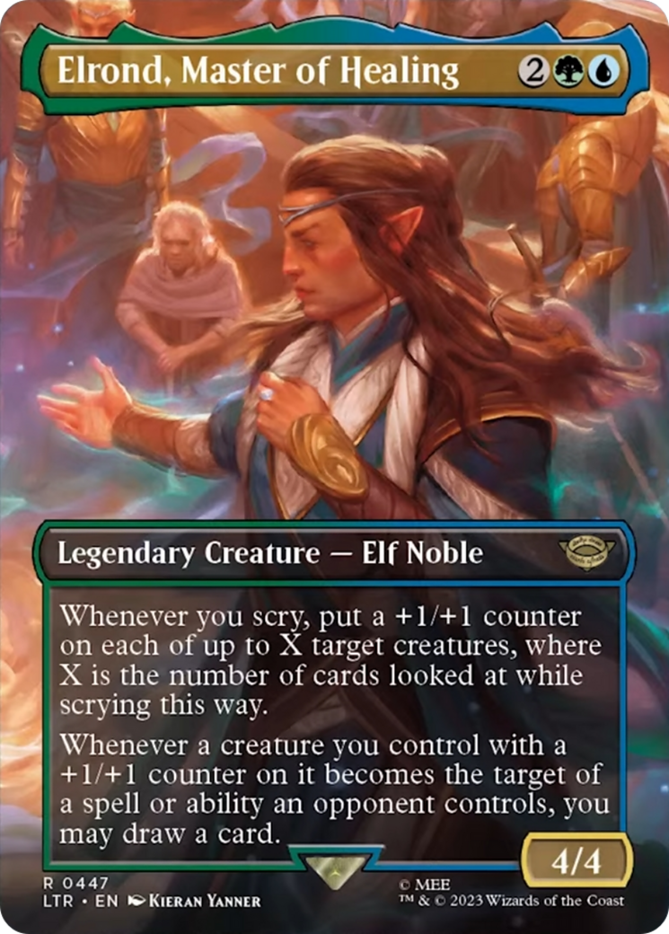 Elrond, Master of Healing (Borderless Alternate Art) [The Lord of the Rings: Tales of Middle-Earth] | Enigma On Main