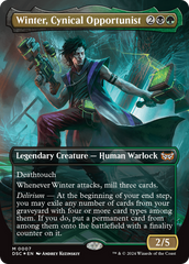 Winter, Cynical Opportunist (Borderless) [Duskmourn: House of Horror Commander] | Enigma On Main