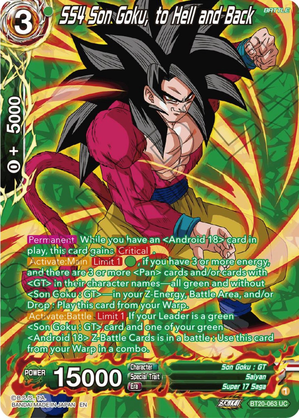 SS4 Son Goku, to Hell and Back (Silver Foil) (BT20-063) [Power Absorbed] | Enigma On Main