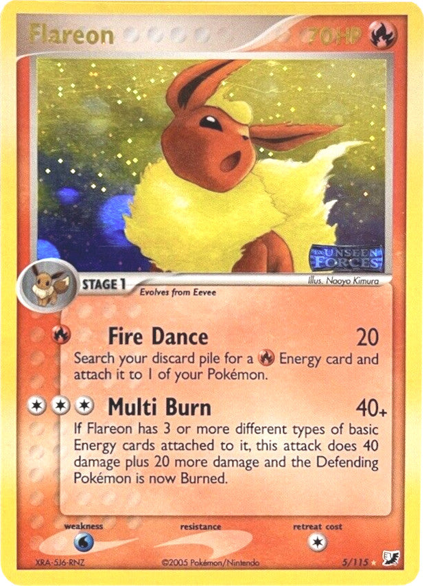 Flareon (5/115) (Stamped) [EX: Unseen Forces] | Enigma On Main