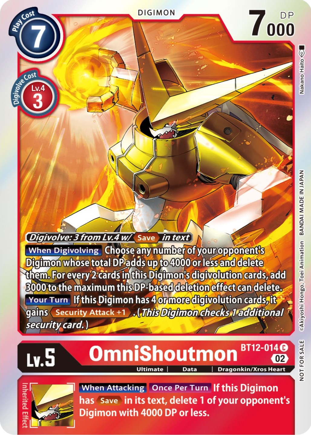 OmniShoutmon [BT12-014] (Box Topper) [Across Time] | Enigma On Main