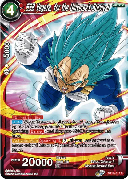 SSB Vegeta, for the Universe's Survival (BT16-012) [Realm of the Gods] | Enigma On Main