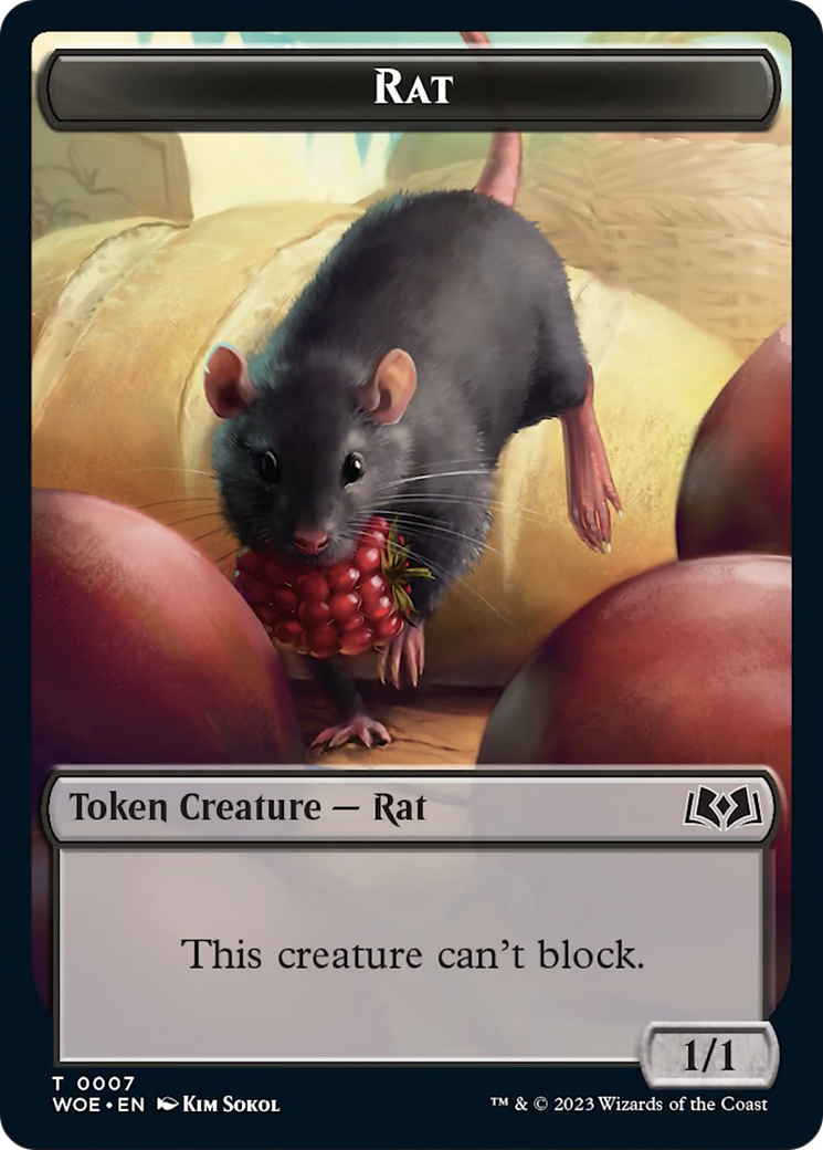 Rat // Food (0013) Double-Sided Token [Wilds of Eldraine Tokens] | Enigma On Main