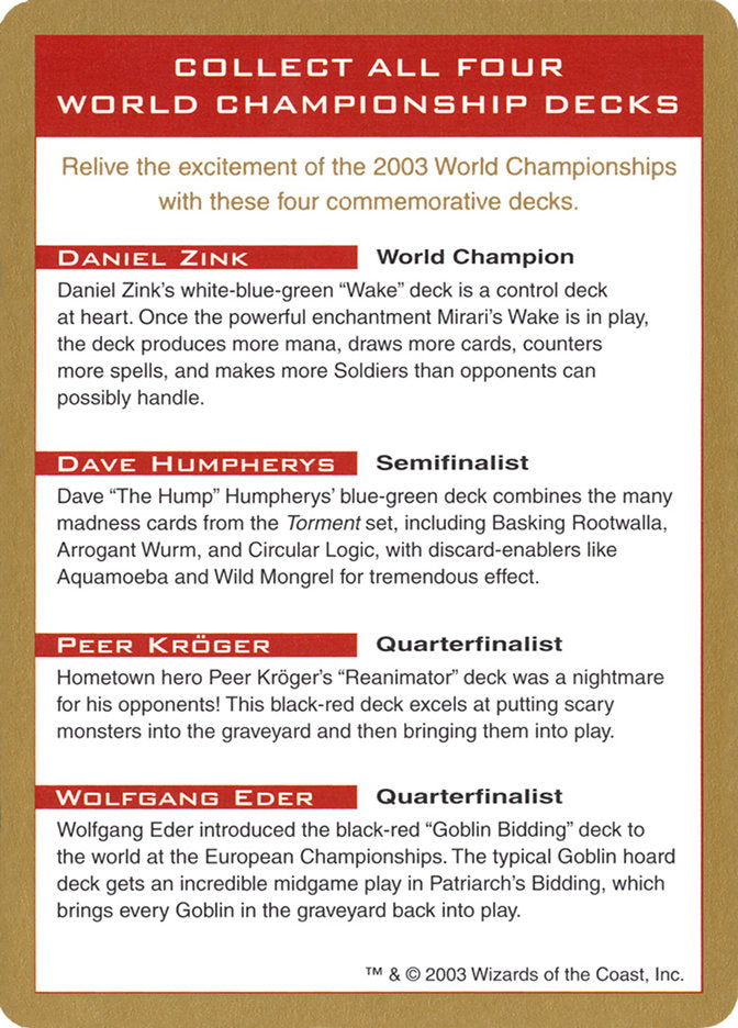 2003 World Championships Ad [World Championship Decks 2003] | Enigma On Main