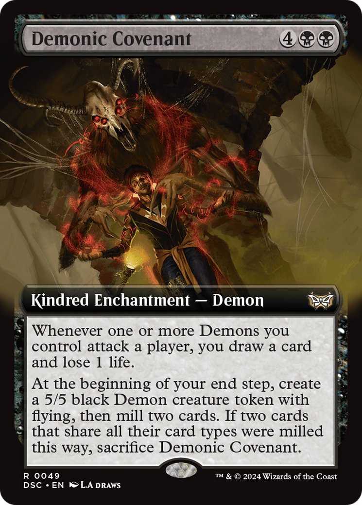 Demonic Covenant (Extended Art) [Duskmourn: House of Horror Commander] | Enigma On Main