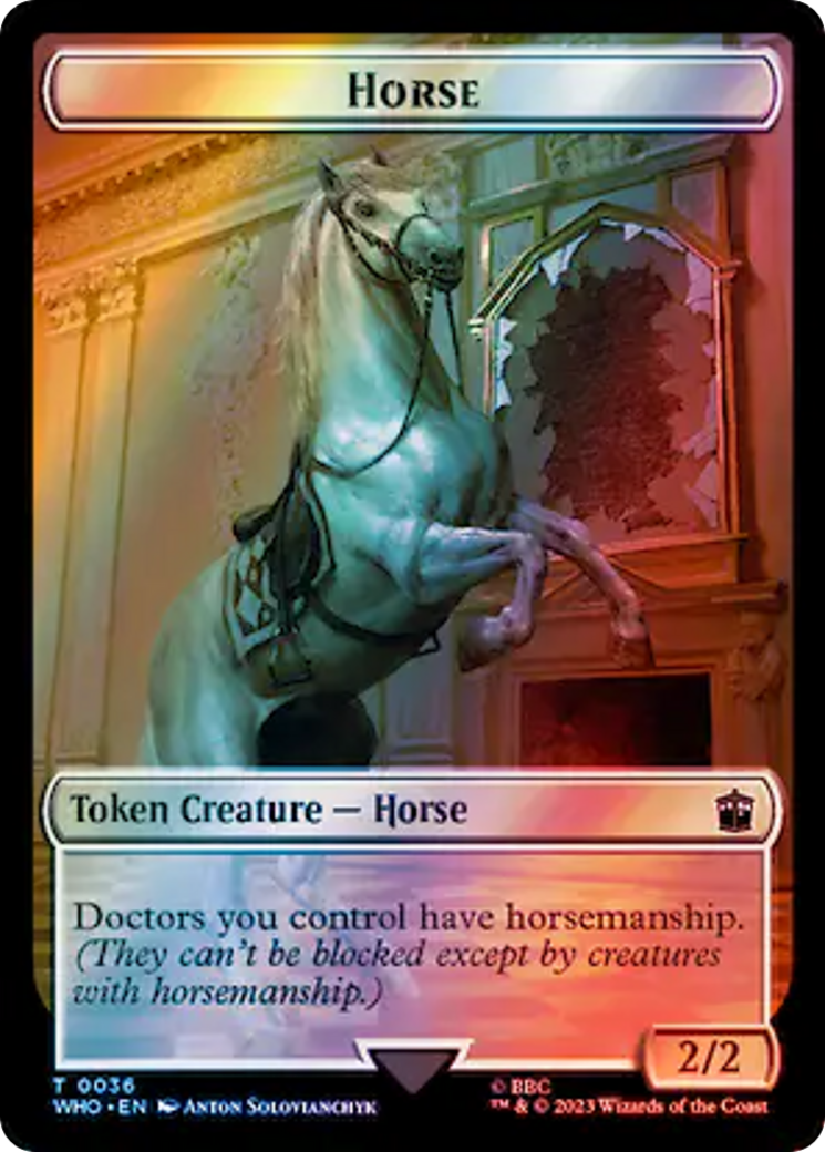 Horse // Clue (0053) Double-Sided Token (Surge Foil) [Doctor Who Tokens] | Enigma On Main