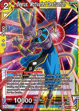 Beerus, Motivated Destruction (BT17-134) [Ultimate Squad] | Enigma On Main