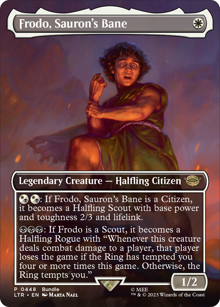 Frodo, Sauron's Bane (Borderless Alternate Art) [The Lord of the Rings: Tales of Middle-Earth] | Enigma On Main