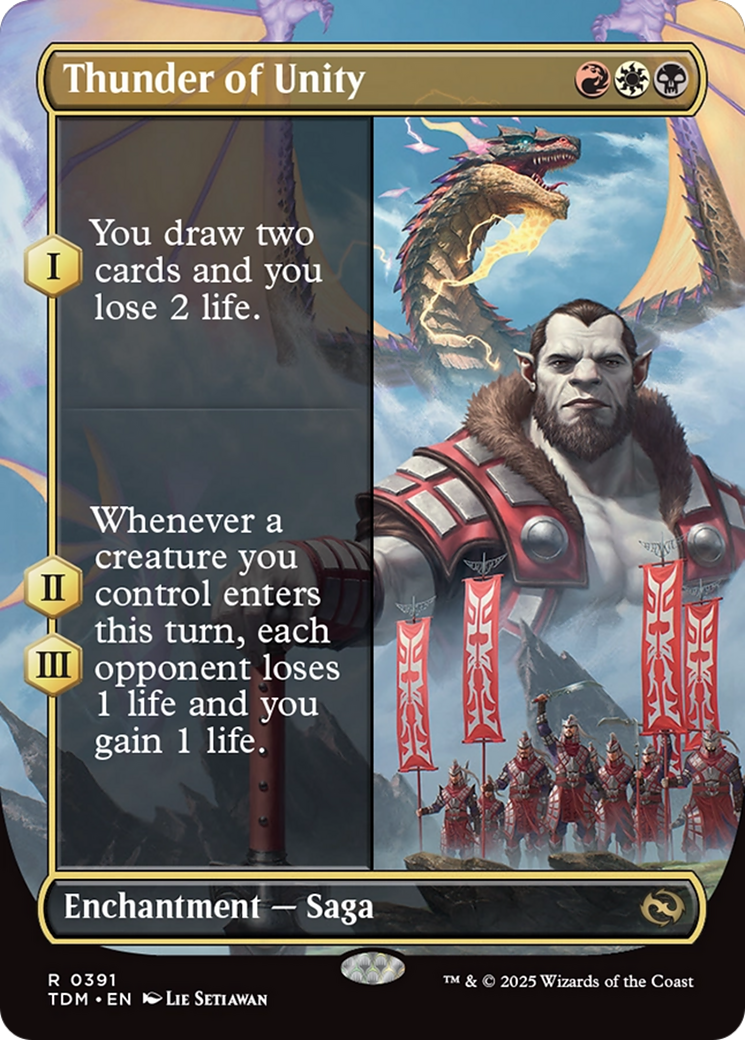 Thunder of Unity (Borderless) [Tarkir: Dragonstorm] | Enigma On Main