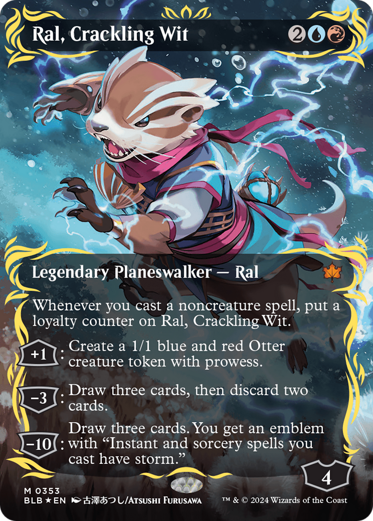 Ral, Crackling Wit (Borderless) (Raised Foil) [Bloomburrow] | Enigma On Main